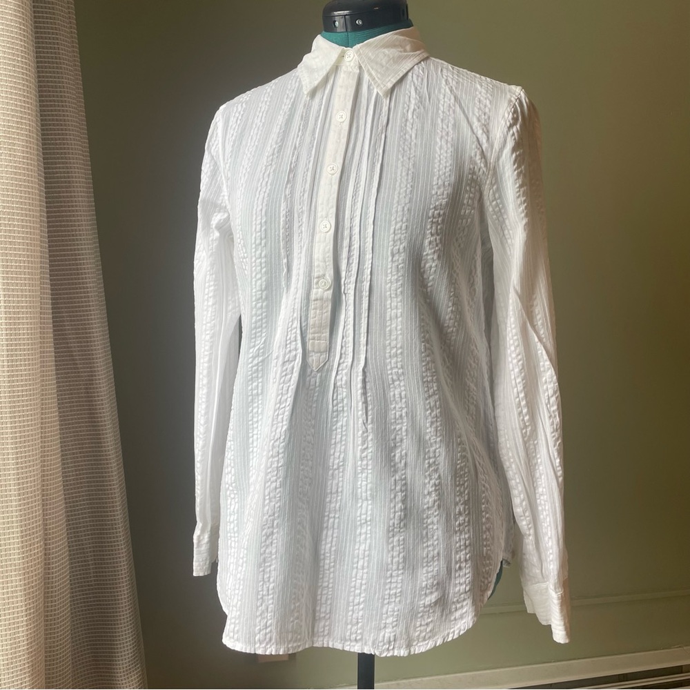 LOFT White Textured Blouse